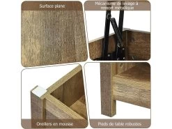 Table Basse Avec Plateau Relevable Et Espace De Rangement Caché, Ideal Pour Salon 109 X 47,5 X 50 Cm 11 Table Basse Avec Plateau Relevable Et Espace De Rangement Caché, Ideal Pour Salon 109 X 47,5 X 50 Cm -Vous savez quand c'est un magasin de meubles. table basse 18802851