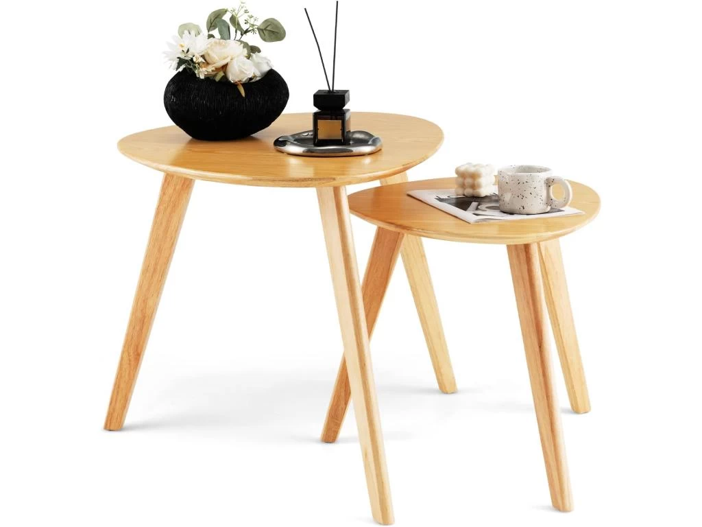 Lot De 2 Tables Basses Gigognes En Bois Avec Coussinets Antidérapants Combinaison Libre 3 Lot De 2 Tables Basses Gigognes En Bois Avec Coussinets Antidérapants Combinaison Libre