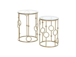 Lot De 2 Tables Gigognes GATSBY Dorées