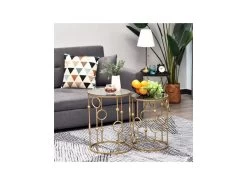 Lot De 2 Tables Gigognes GATSBY Dorées -Vous savez quand c'est un magasin de meubles. table basse 19186337