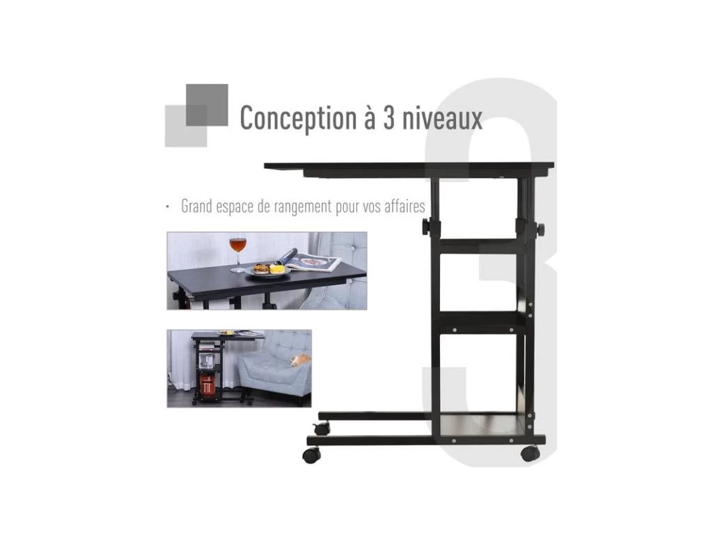 Table De Lit Réglable NANNY Noire 8 Table De Lit Réglable NANNY Noire – Image 6