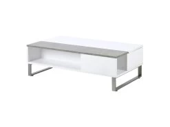 Table Basse - 110x60 Cm - Relevable - Blanc / Béton - KOSTRENA 14 Table Basse - 110x60 Cm - Relevable - Blanc / Béton - KOSTRENA -Vous savez quand c'est un magasin de meubles. table basse 19447769