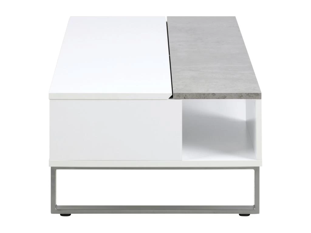 Table Basse - 110x60 Cm - Relevable - Blanc / Béton - KOSTRENA 11 Table Basse - 110x60 Cm - Relevable - Blanc / Béton - KOSTRENA – Image 9