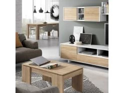 Table Basse Relevable Chêne Clair - OXNARD - L 100 X L 50 X H 43/54 Cm -Vous savez quand c'est un magasin de meubles. table basse 19724229