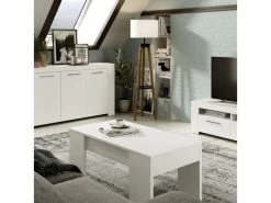 Table Basse Relevable Blanc Mat - RUYRUY - L 100 X L 50 X H 45 Cm -Vous savez quand c'est un magasin de meubles. table basse 19724359