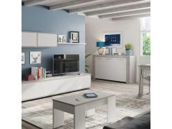 Table Basse Relevable Blanc/Béton Ciré Clair - OXNARD - L 100 X L 50 X H 45 Cm -Vous savez quand c'est un magasin de meubles. table basse 19724475