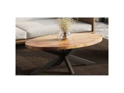Table Basse Ovale Collection MADEIRO Marron.