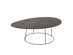 Table Basse Design "Mesla" 121cm Marron Foncé
