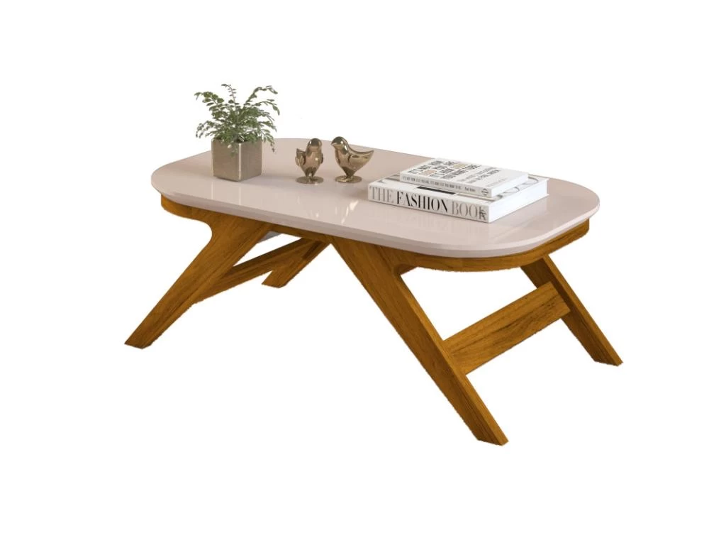 Table Basse Rectangle Chêne Et Ecru 90 Cm 3 Table Basse Rectangle Chêne Et Ecru 90 Cm