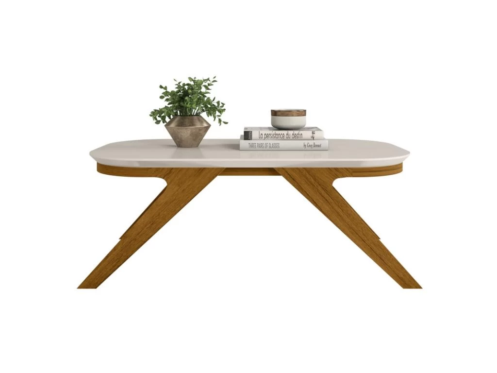 Table Basse Rectangle Chêne Et Ecru 90 Cm 4 Table Basse Rectangle Chêne Et Ecru 90 Cm – Image 2