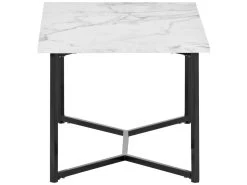 Table Basse Scandinave Avec Effet Marbre - Base En Métal - Blanc 10 Table Basse Scandinave Avec Effet Marbre - Base En Métal - Blanc -Vous savez quand c'est un magasin de meubles. table basse 21134475