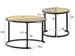 Lot De 2 Tables Gigongnes - En Faux Rotin Empilables - Style Campagnard - Naturel 11 Lot De 2 Tables Gigongnes - En Faux Rotin Empilables - Style Campagnard - Naturel -Vous savez quand c'est un magasin de meubles. table basse 21134601