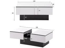 Table Basse Extensible Avec Coffre De Rangement - Table Coulissante - Blanc 11 Table Basse Extensible Avec Coffre De Rangement - Table Coulissante - Blanc -Vous savez quand c'est un magasin de meubles. table basse 21134795