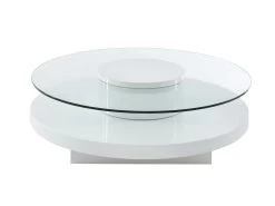 Table Basse RYHALI - Plateau Pivotant - Verre Trempé & MDF Blanc -Vous savez quand c'est un magasin de meubles. table basse 21152449
