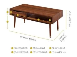 Teamson Home Dawson Table Basse De Salon En Bois Moderne Milieu Du Siècle -Vous savez quand c'est un magasin de meubles. table basse 21284169