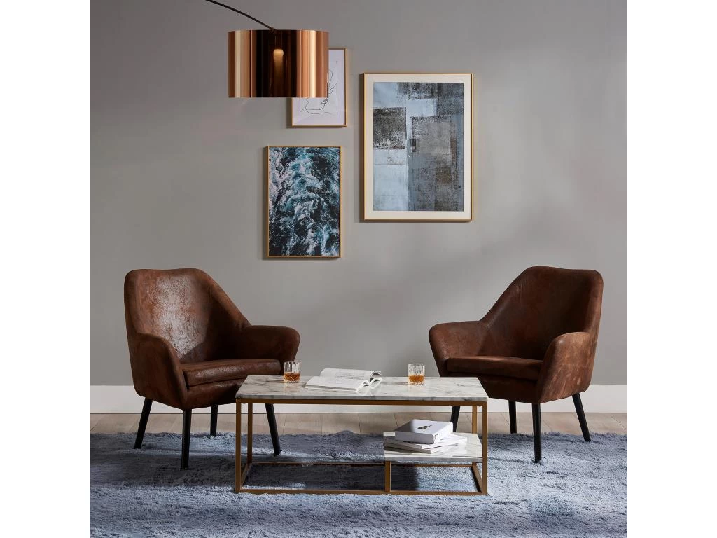 Table Basse Moderne Teamson Home Marmo Effet Marbre Pour Salon VNF-00036 4 Table Basse Moderne Teamson Home Marmo Effet Marbre Pour Salon VNF-00036 – Image 2