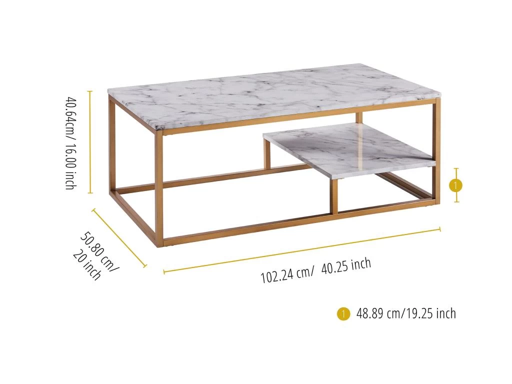 Table Basse Moderne Teamson Home Marmo Effet Marbre Pour Salon VNF-00036 5 Table Basse Moderne Teamson Home Marmo Effet Marbre Pour Salon VNF-00036 – Image 3