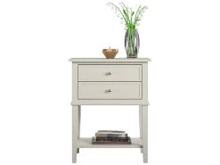 Table D'appoint Avec 2 Tiroirs En MDF Taupe