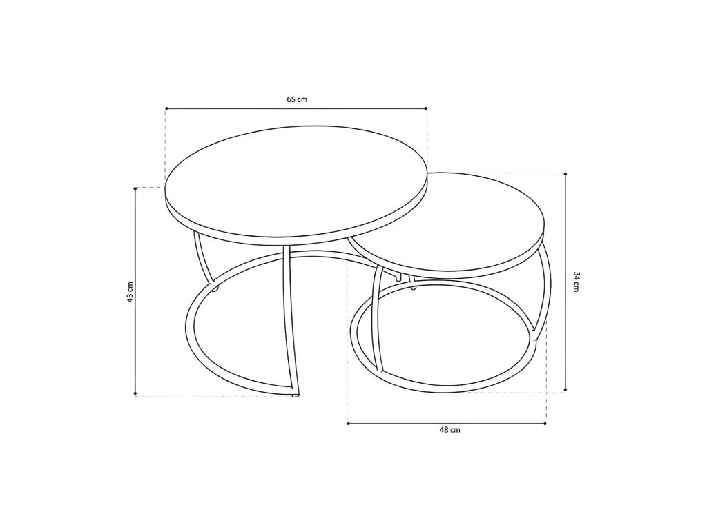 Table Basse Gigogne Ronde En Bois Massif Exotique. Finition Noir. Collection LARSON. 5 Table Basse Gigogne Ronde En Bois Massif Exotique. Finition Noir. Collection LARSON. – Image 3