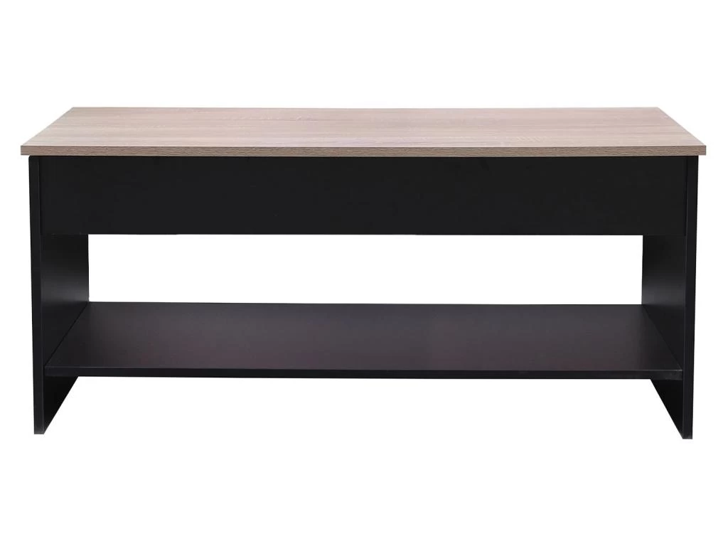 SENJA - Table Basse Avec Plateau En Bois Relevable - NOIR 5 SENJA - Table Basse Avec Plateau En Bois Relevable - NOIR – Image 3