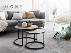 Table Basse De Salon Lot De 2 Table Canapé Bois Metal Industriel Ronde 11 Table Basse De Salon Lot De 2 Table Canapé Bois Metal Industriel Ronde -Vous savez quand c'est un magasin de meubles. table basse 22259517