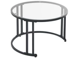 Lot De 2 Tables Gigognes Avec Tiroir - Plateaux En Verre Et Marbre - Blanc 16 Lot De 2 Tables Gigognes Avec Tiroir - Plateaux En Verre Et Marbre - Blanc -Vous savez quand c'est un magasin de meubles. table basse 22449193