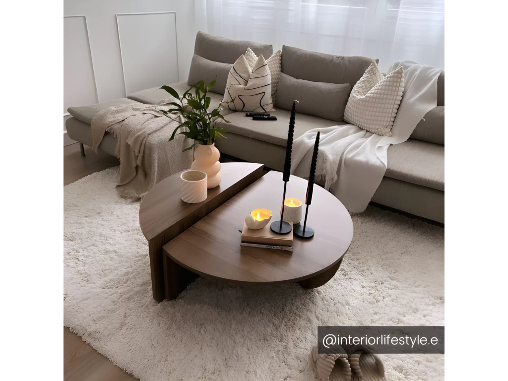 Lot De 2 Tables Basses - Coloris : Naturel - ALOEVA 11 Lot De 2 Tables Basses - Coloris : Naturel - ALOEVA – Image 9