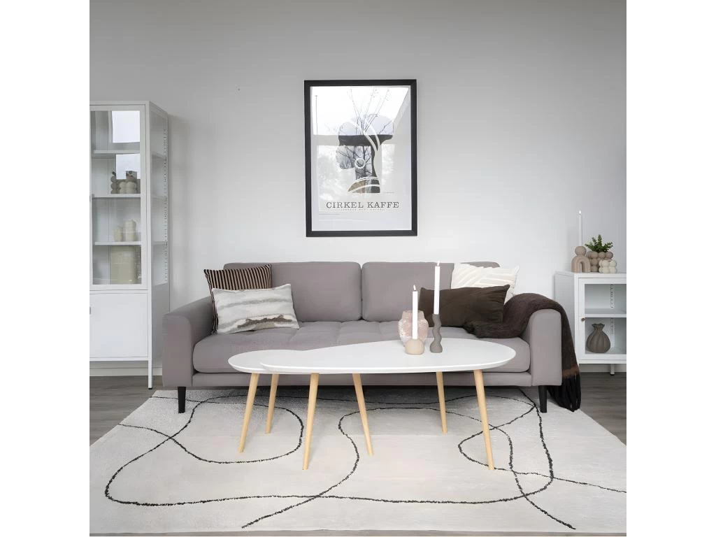 BEANNY - Table Basse Petit Modèle Forme Ovale Plateau MDF Blanc Pieds En Hévéa Naturel 4 BEANNY - Table Basse Petit Modèle Forme Ovale Plateau MDF Blanc Pieds En Hévéa Naturel – Image 2