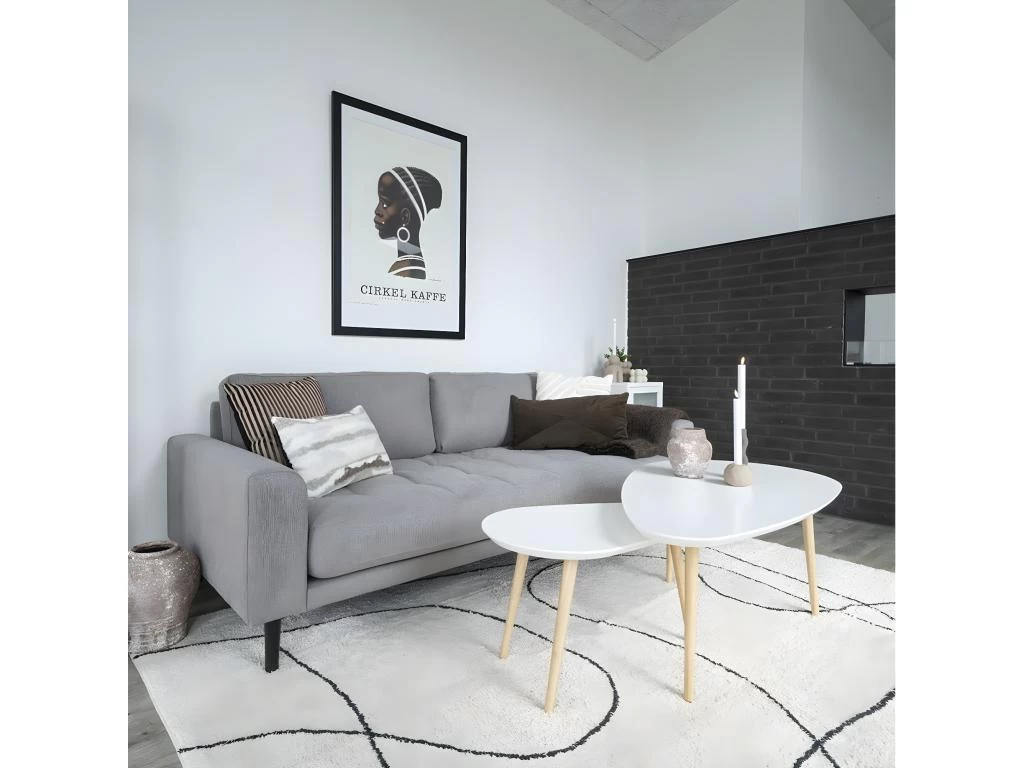 BEANNY - Table Basse Petit Modèle Forme Ovale Plateau MDF Blanc Pieds En Hévéa Naturel 6 BEANNY - Table Basse Petit Modèle Forme Ovale Plateau MDF Blanc Pieds En Hévéa Naturel – Image 4