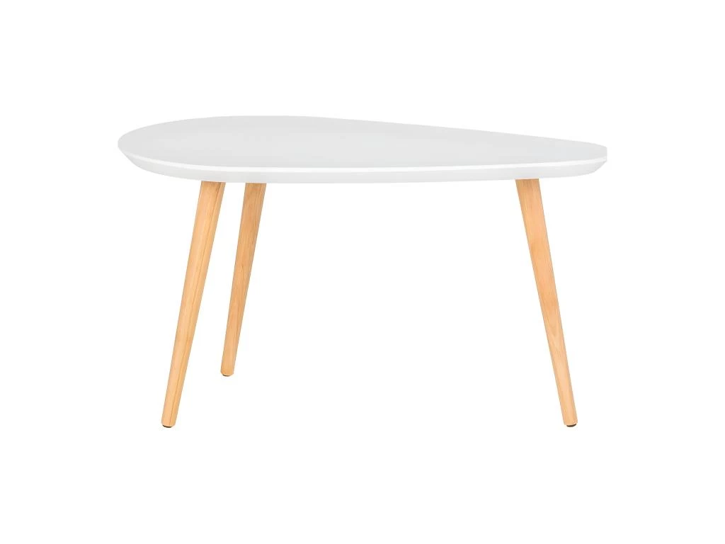 BEANNY - Table Basse Petit Modèle Forme Ovale Plateau MDF Blanc Pieds En Hévéa Naturel 7 BEANNY - Table Basse Petit Modèle Forme Ovale Plateau MDF Blanc Pieds En Hévéa Naturel – Image 5
