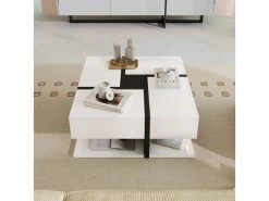 Table Basse - 4 Tiroirs - Espace De Rangement En Bas - 78*78*36cm - Blanc -Vous savez quand c'est un magasin de meubles. table basse 22758207