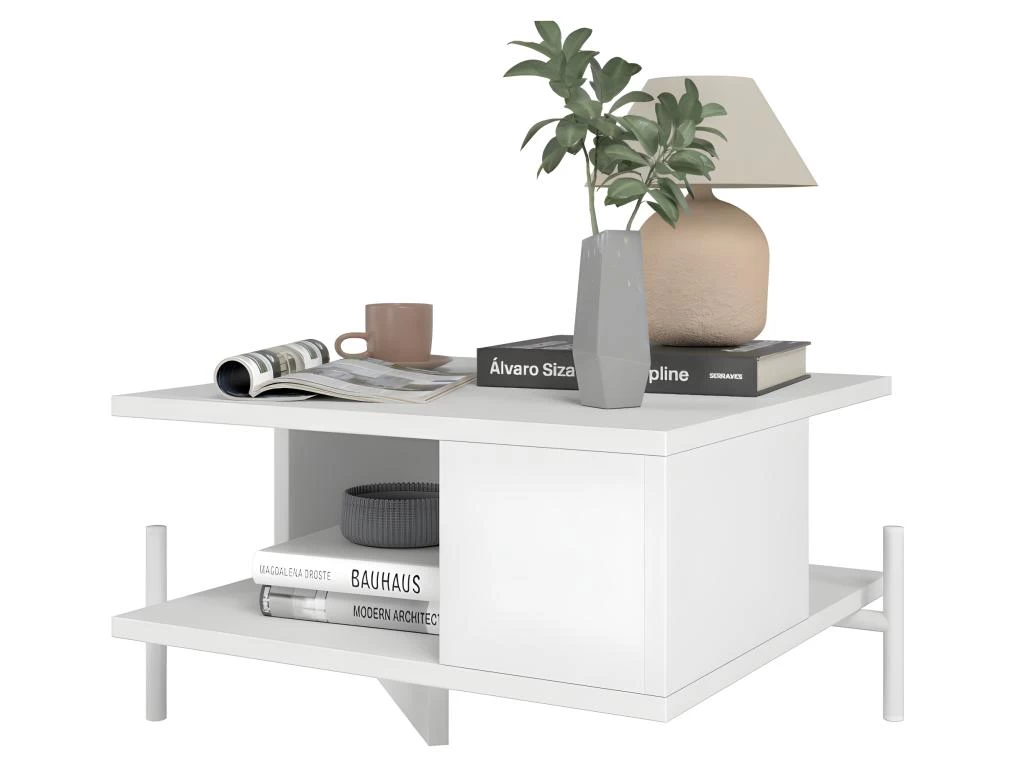 Table Basse Rectangle Pieds Métal Blanche 52 Cm 3 Table Basse Rectangle Pieds Métal Blanche 52 Cm