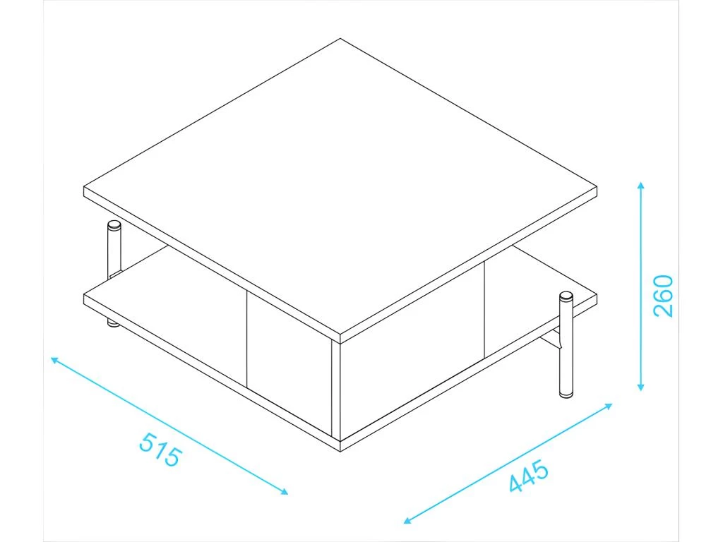 Table Basse Rectangle Pieds Métal Noire 52 Cm 7 Table Basse Rectangle Pieds Métal Noire 52 Cm – Image 5