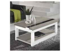 Table Basse Relevable Chêne Clair/Bois Blanc - UPTI