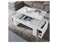 Table Basse Relevable Bois Blanc - MOLY 6 Table Basse Relevable Bois Blanc - MOLY -Vous savez quand c'est un magasin de meubles. table basse 22988915