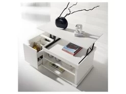 Table Basse Blanche Relevable 2 Tiroirs - ESSA -Vous savez quand c'est un magasin de meubles. table basse 22993635