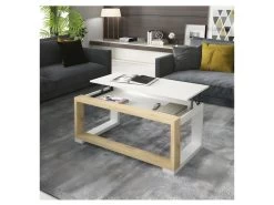 Table Basse Relevable Bois Blanc/Chêne Blond - UPTU -Vous savez quand c'est un magasin de meubles. table basse 22993693