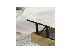 Table Basse Relevable Chêne Blond/Marbre Blanc Et Gris - POPLO 7 Table Basse Relevable Chêne Blond/Marbre Blanc Et Gris - POPLO -Vous savez quand c'est un magasin de meubles. table basse 22993737