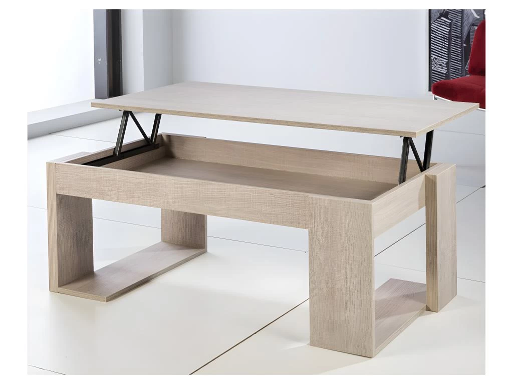 Table Basse Relevable Chêne Clair - GUIZMO 5 Table Basse Relevable Chêne Clair - GUIZMO – Image 3