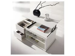 Table Basse Blanche Relevable 4 Tiroirs - NESE -Vous savez quand c'est un magasin de meubles. table basse 22993831