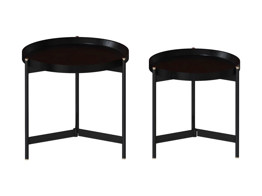 Tables D'appoints Rondes Noires Carter 3 Tables D'appoints Rondes Noires Carter