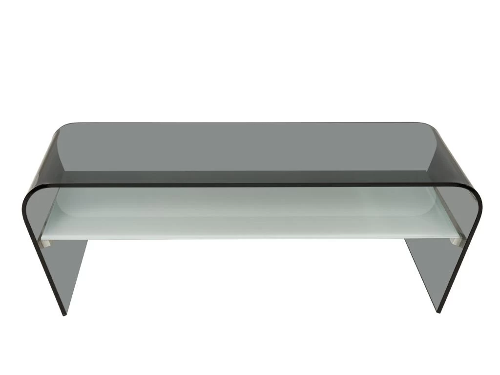 Table Basse - Verre Trempé Noir - Tablette Blanche Laquée - KELLY 11 Table Basse - Verre Trempé Noir - Tablette Blanche Laquée - KELLY – Image 9