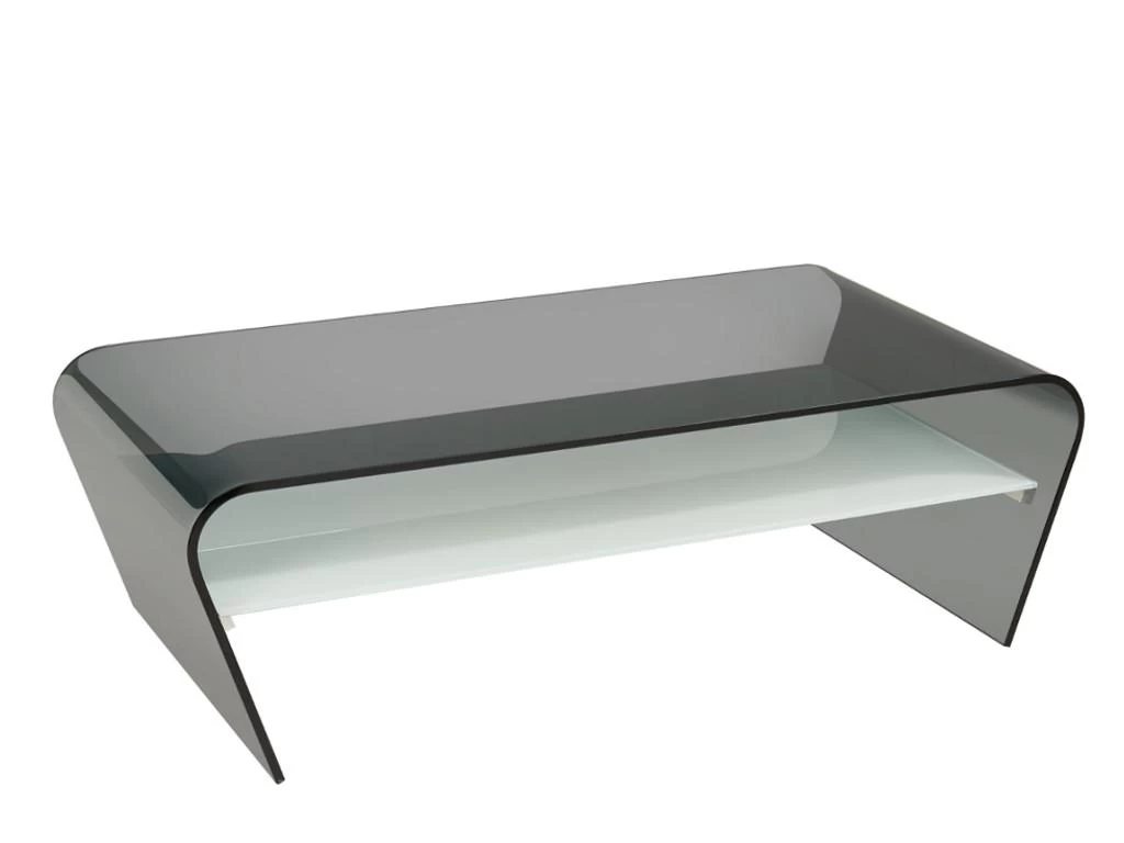 Table Basse - Verre Trempé Noir - Tablette Blanche Laquée - KELLY 10 Table Basse - Verre Trempé Noir - Tablette Blanche Laquée - KELLY – Image 8