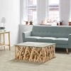 Table Basse En Verre Trempé Et Teck - Coloris : Naturel - GAYANA -Vous savez quand c'est un magasin de meubles. table basse 2481853