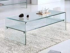 Table Basse STILEOS - Double Plateau - Verre Trempé
