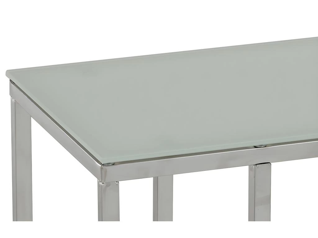 Table D'appoint NELIO - Verre Trempé Et Métal Chromé - Argenté 7 Table D'appoint NELIO - Verre Trempé Et Métal Chromé - Argenté – Image 5