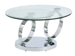 Table Basse Avec Plateaux Pivotants - Verre Trempé Et Métal - JOLINE 16 Table Basse Avec Plateaux Pivotants - Verre Trempé Et Métal - JOLINE -Vous savez quand c'est un magasin de meubles. table basse 302597