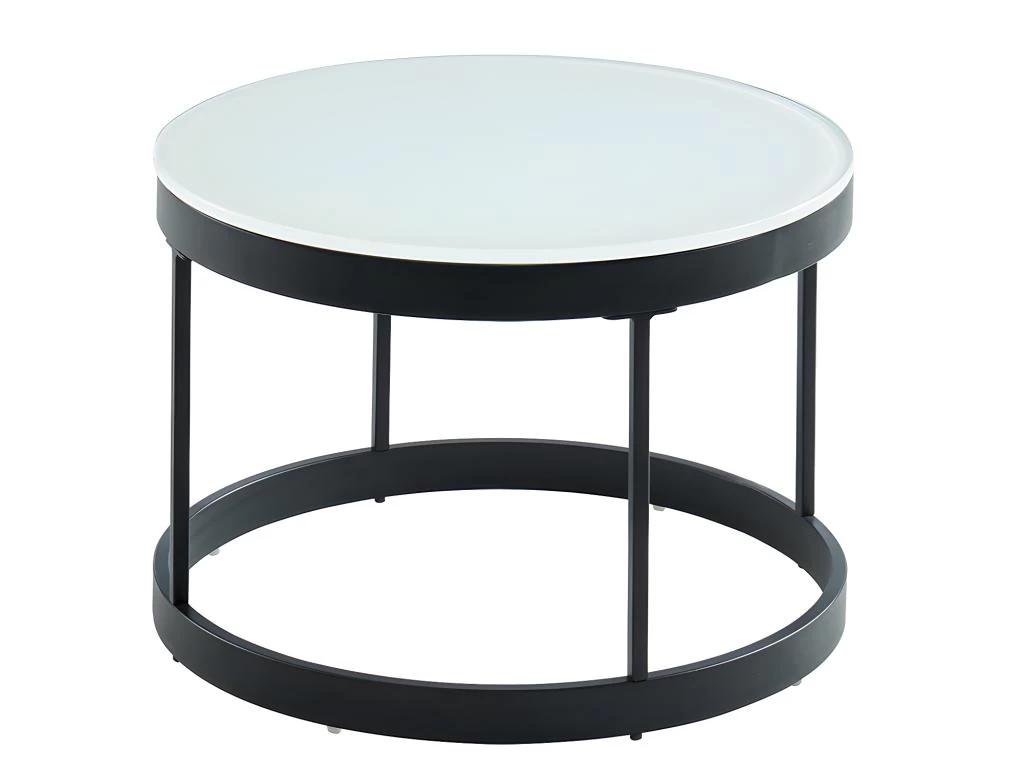 Tables Basses Gigognes BILLIE - Verre Trempé & Métal - Noir Et Blanc 11 Tables Basses Gigognes BILLIE - Verre Trempé & Métal - Noir Et Blanc – Image 9