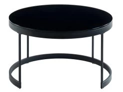 Tables Basses Gigognes BILLIE - Verre Trempé & Métal - Noir Et Blanc 19 Tables Basses Gigognes BILLIE - Verre Trempé & Métal - Noir Et Blanc -Vous savez quand c'est un magasin de meubles. table basse 355349