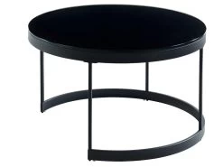 Tables Basses Gigognes BILLIE - Verre Trempé & Métal - Noir Et Blanc 17 Tables Basses Gigognes BILLIE - Verre Trempé & Métal - Noir Et Blanc -Vous savez quand c'est un magasin de meubles. table basse 355353